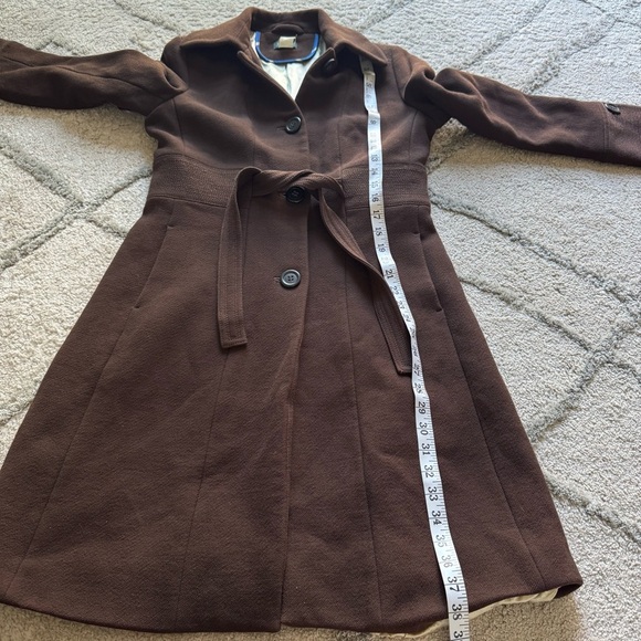 J Crew Lady Day chocolate brown wool coat belted peacoat 6 - Picture 7 of 12